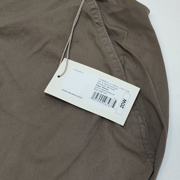 A New Day Womens 20W Dark Brown Stretch Straight Relaxed Cuffed Ankle Pants NWT - Picture 10 of 11